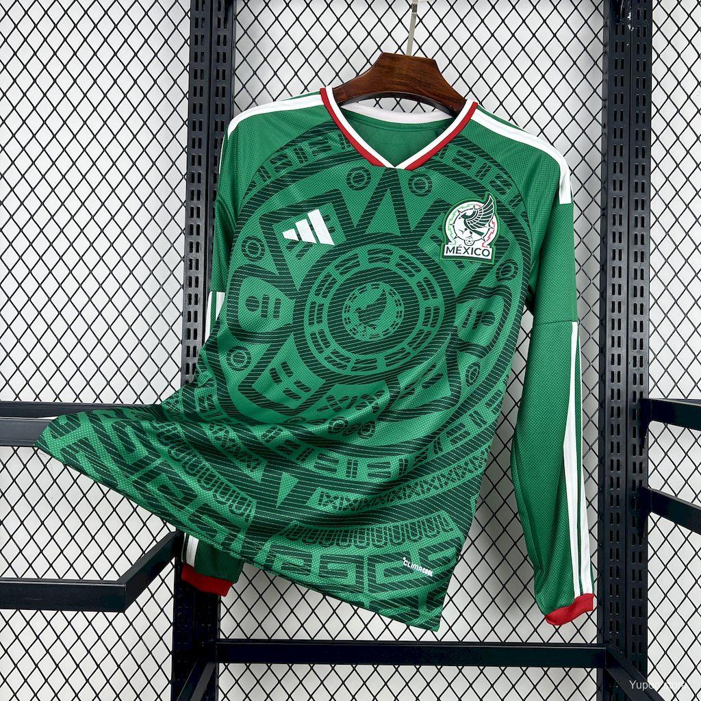 Camiseta de fútbol México 2026 LOCAL MANGA LARGA VERSION FAN